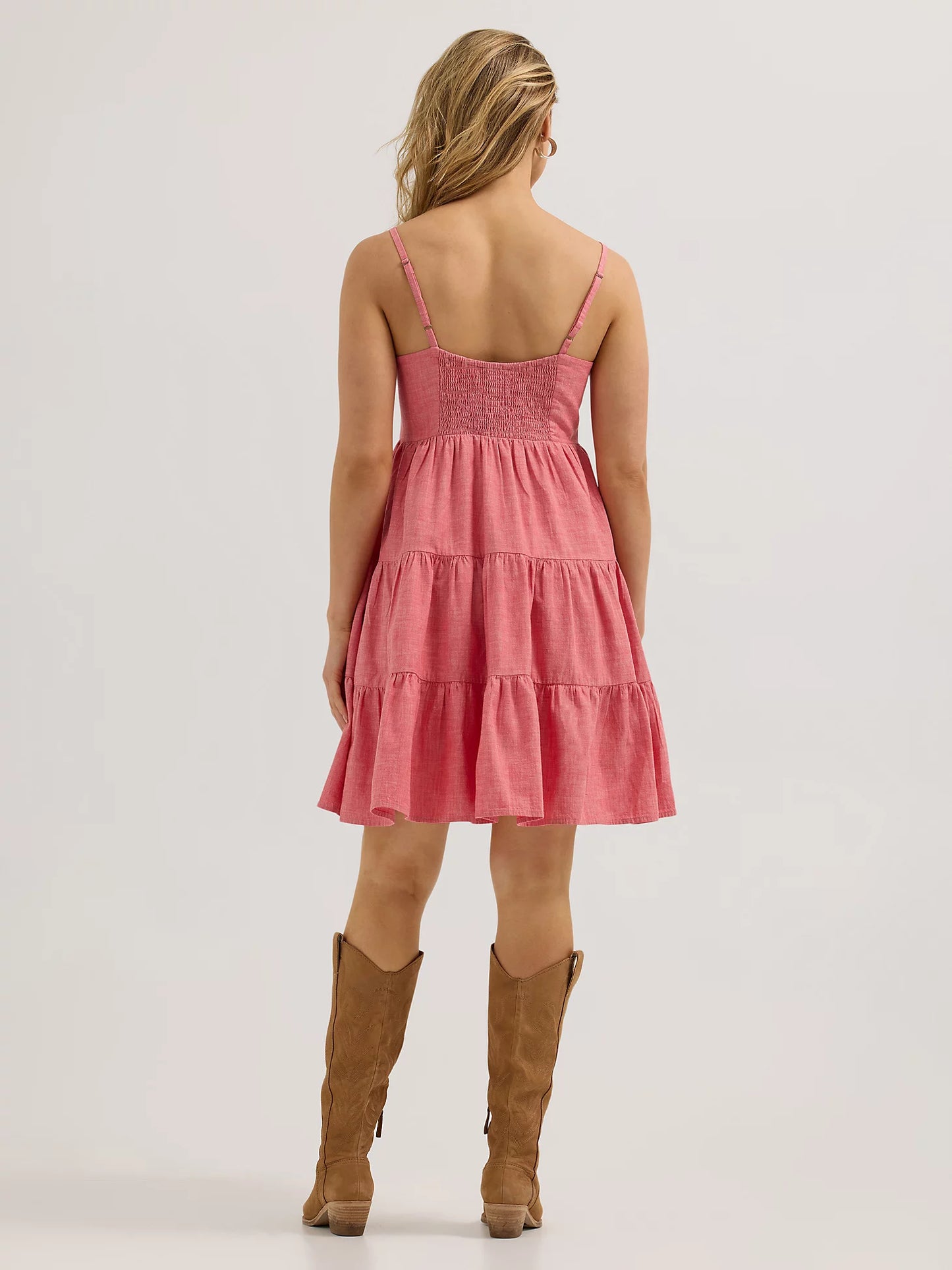 112365032 WMS Wrangler Tiered Dress Red