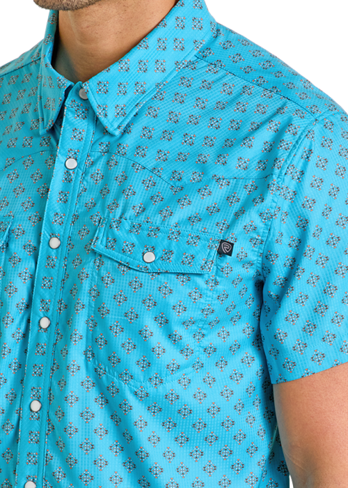 BMN3S06423 MNS Geo Print Snap Teal