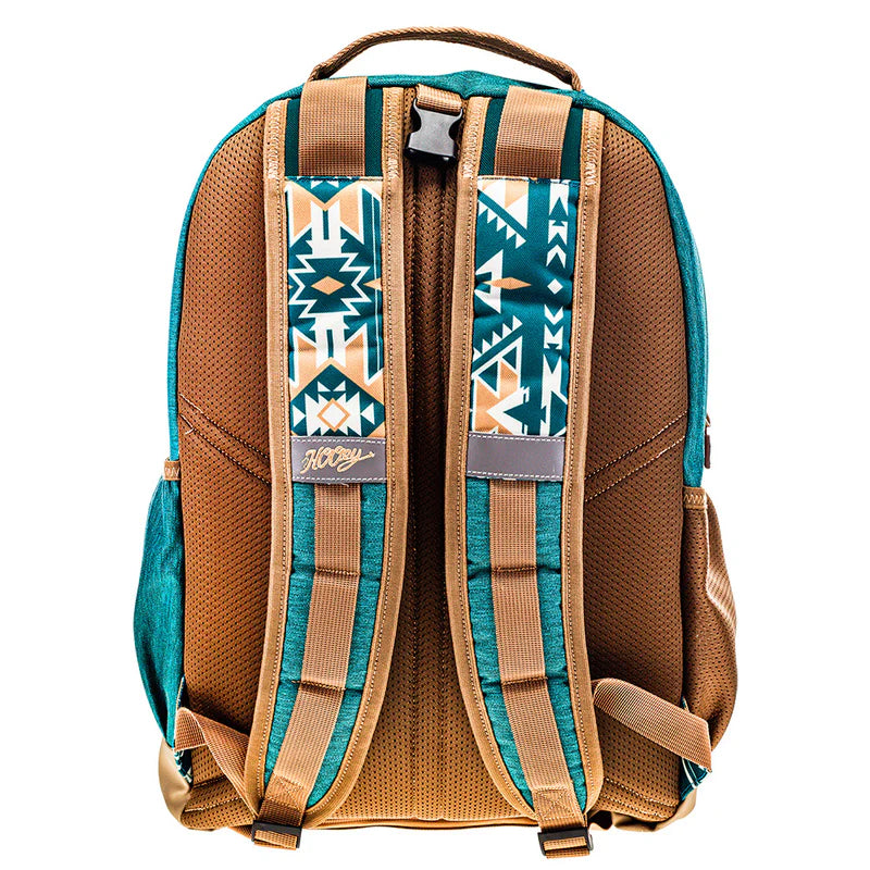 BP074TLTN Ox Hooey Backpack Teal/Tan with Aztec