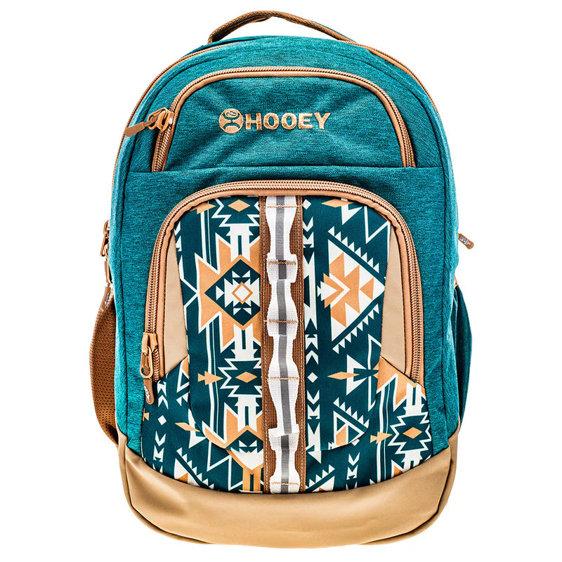 BP074TLTN Ox Hooey Backpack Teal/Tan with Aztec