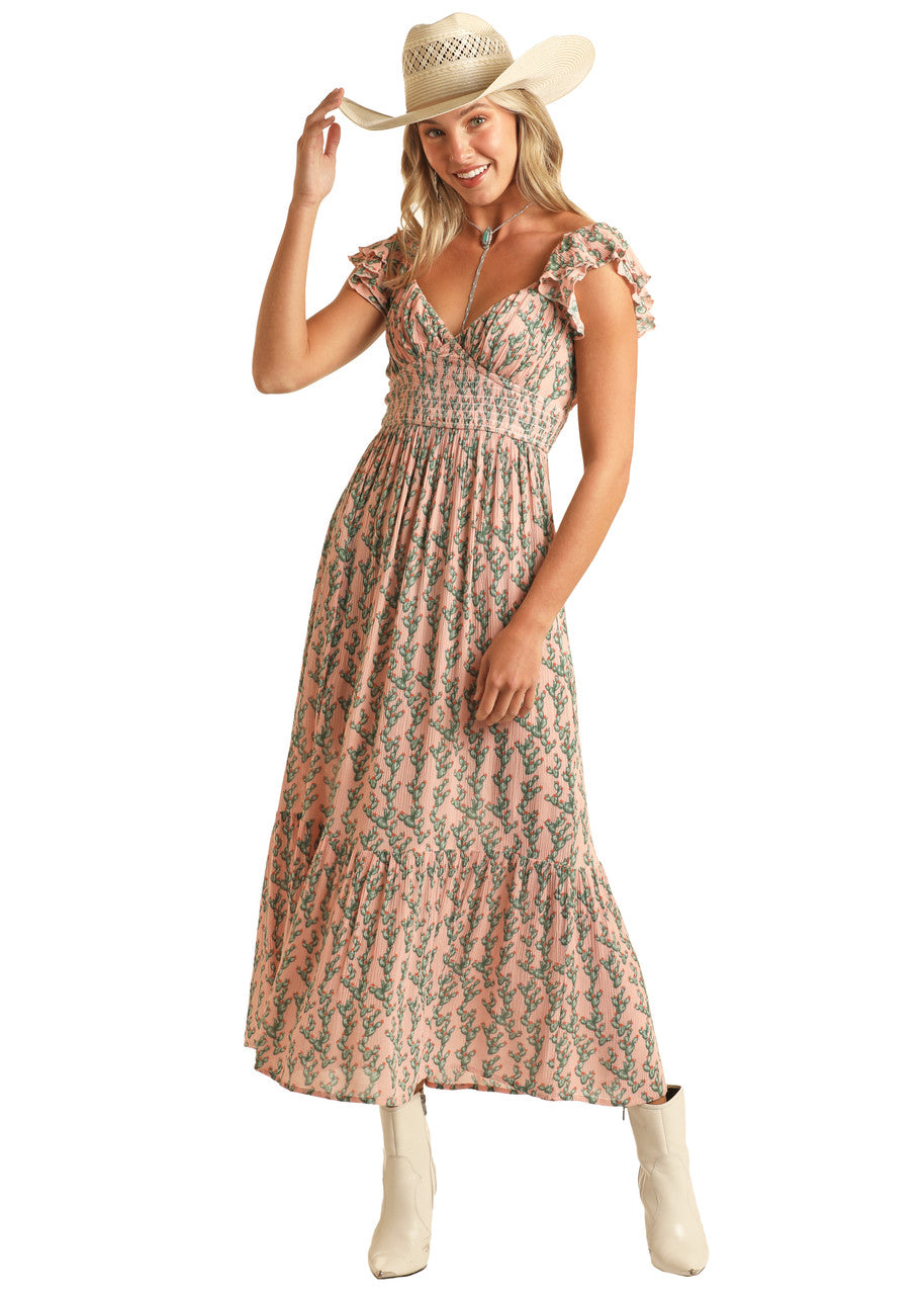 BWD0R03874 WMS Ditzy Cactus Dress