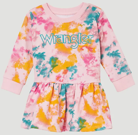 112344362 Wrangler Baby Girl Tie Dye Sweatshirt Dress