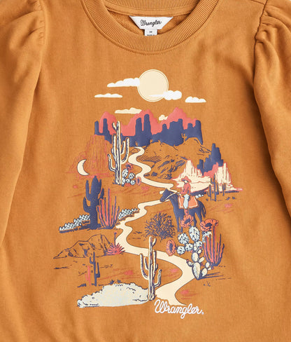 112353029 - Wrangler® Girls Sweatshirt - Brown