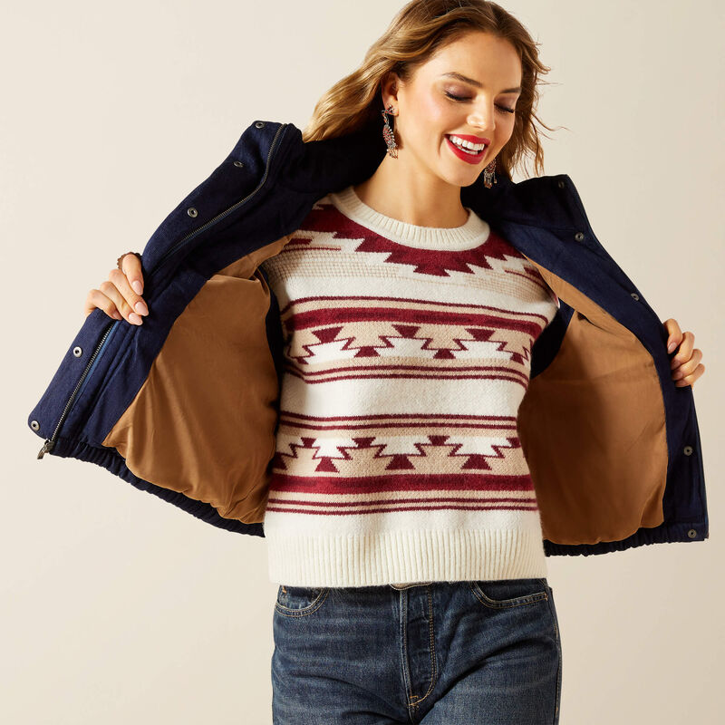 10062406 WMS Ariat Swirls Vest Denim