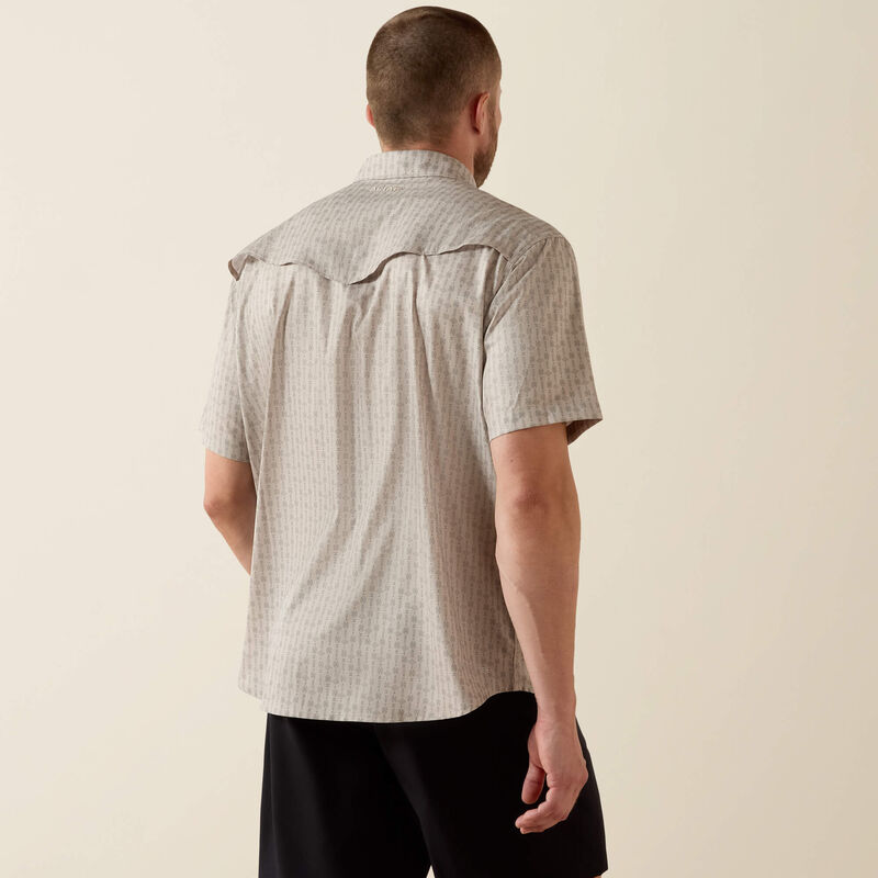 10071045 MNS Western VentTEK Snap Shirt Island Fossil by Ariat