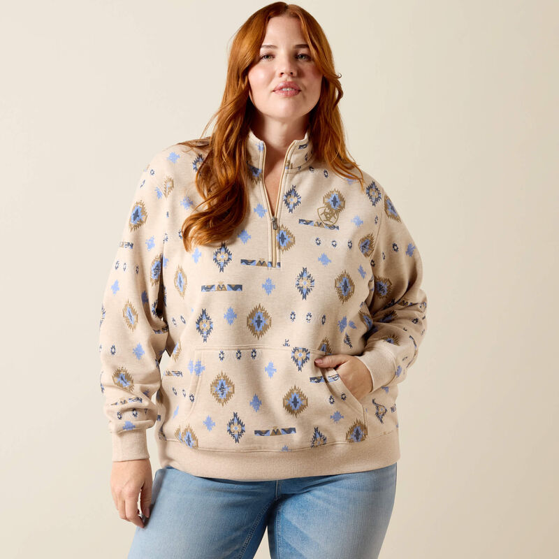 10071160 WMS Sapphire 1/2 Zip Oatmeal by Ariat