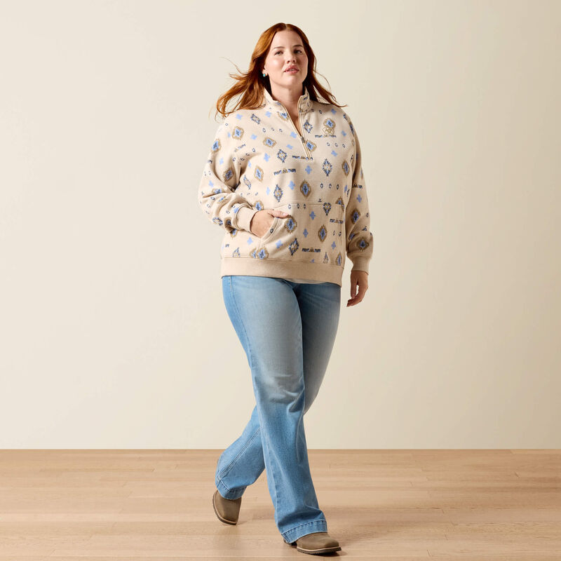 10071160 WMS Sapphire 1/2 Zip Oatmeal by Ariat