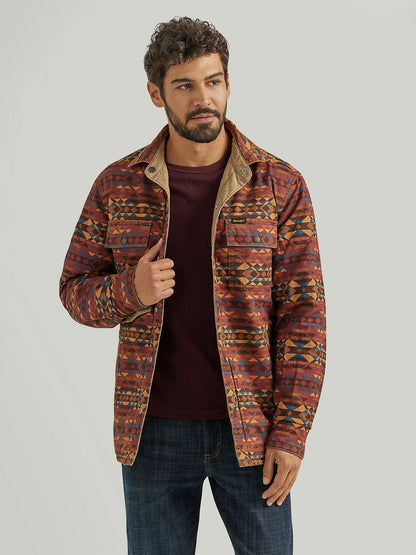 112353398 MEN'S REVERSIBLE QUILTED SHIRT JACKET IN CLAY