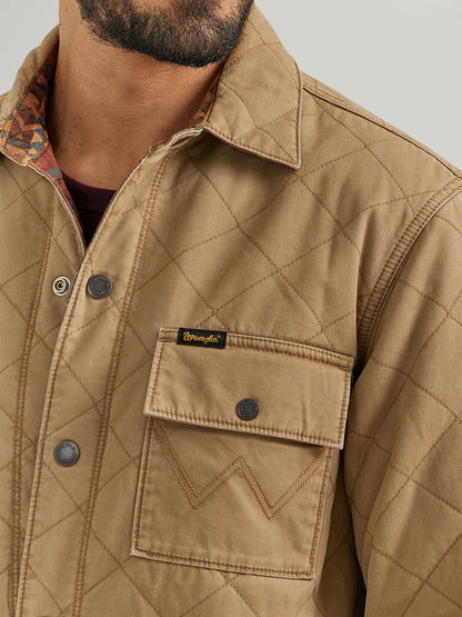 112353398 MEN'S REVERSIBLE QUILTED SHIRT JACKET IN CLAY