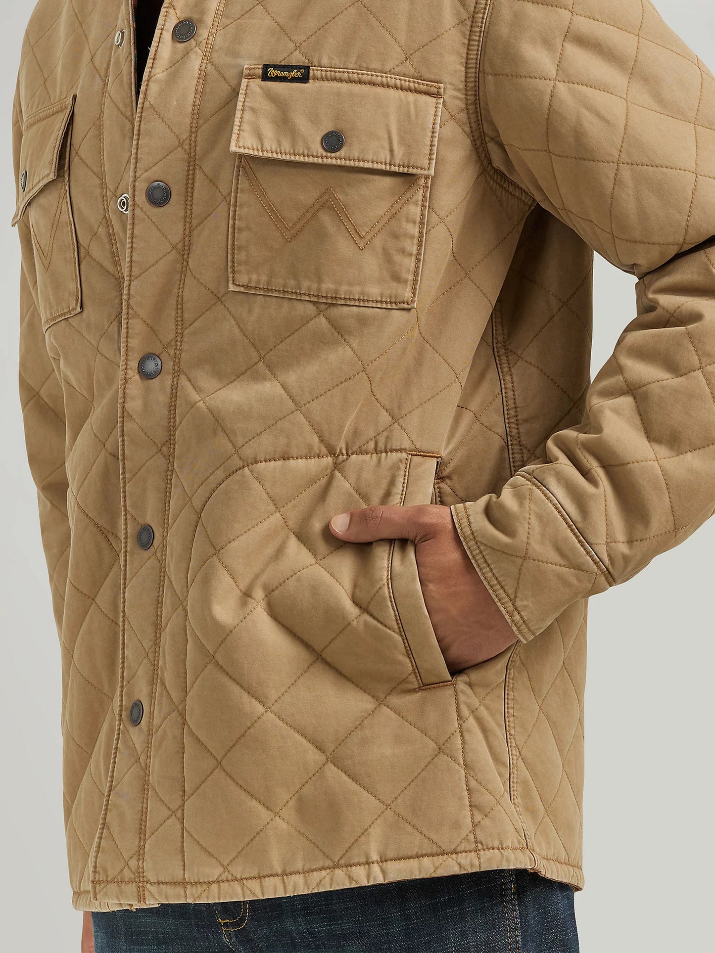 112353398 MEN'S REVERSIBLE QUILTED SHIRT JACKET IN CLAY