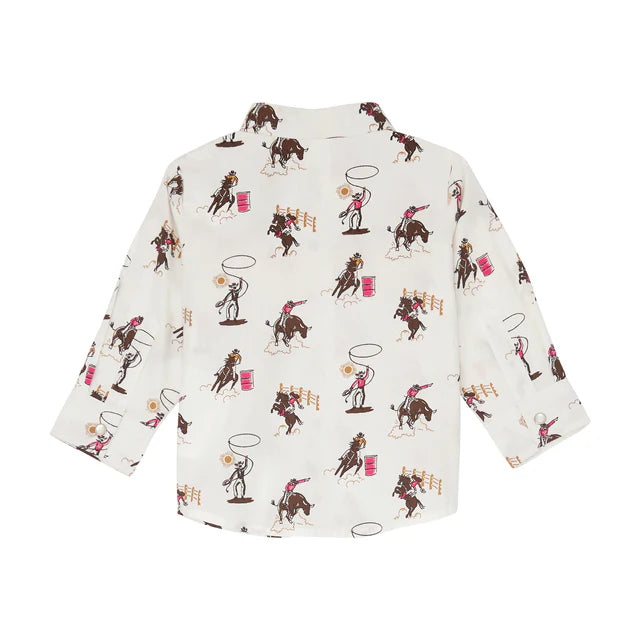 112356562 Baby Girl Ruffle Western Shirt