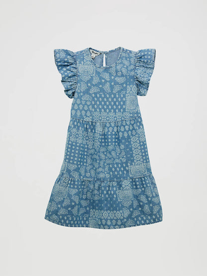 112365062 Girl's Bandana Dress Denim
