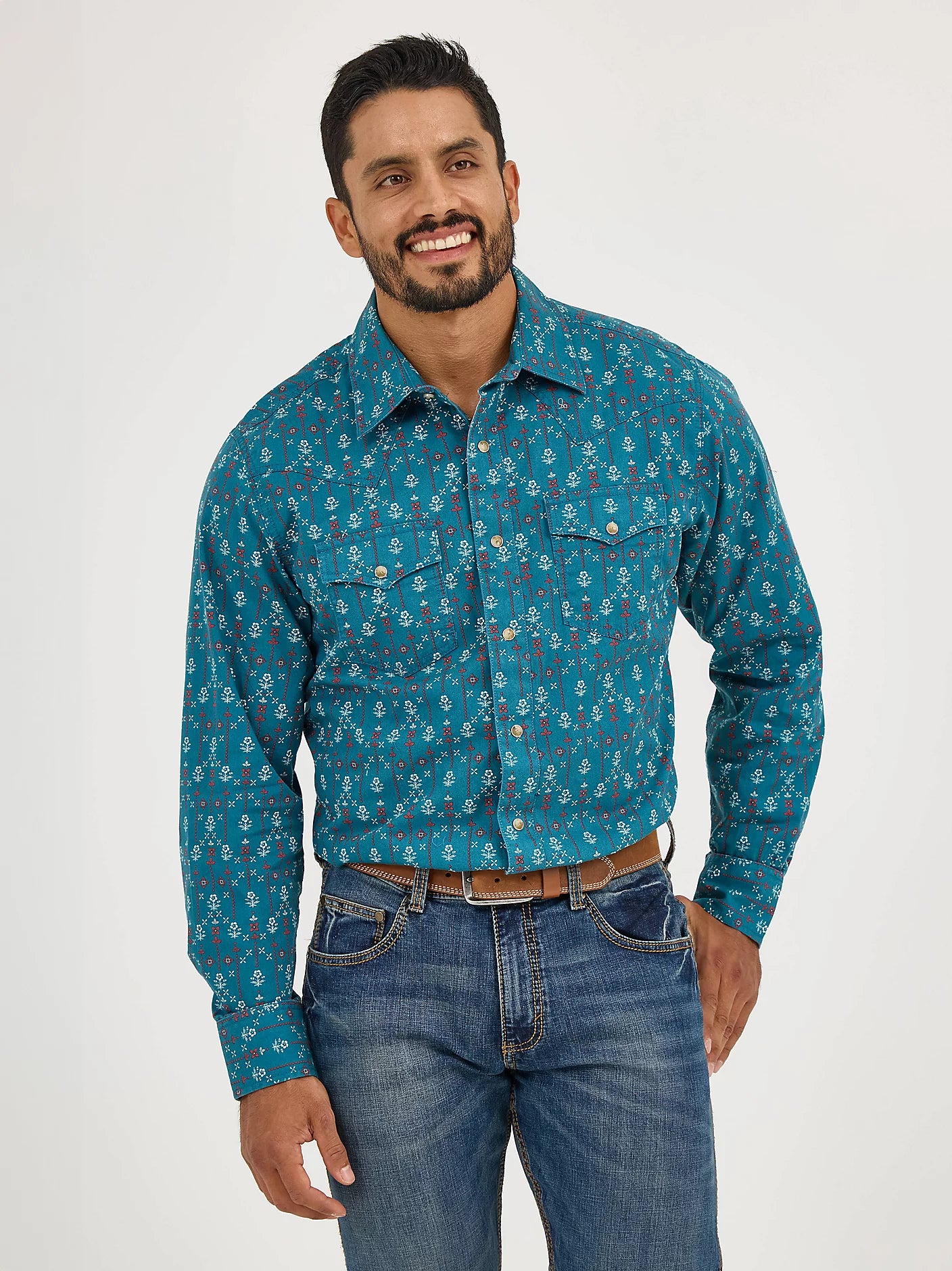 112365598 MNS Modern Fit Turq. by Wrangler