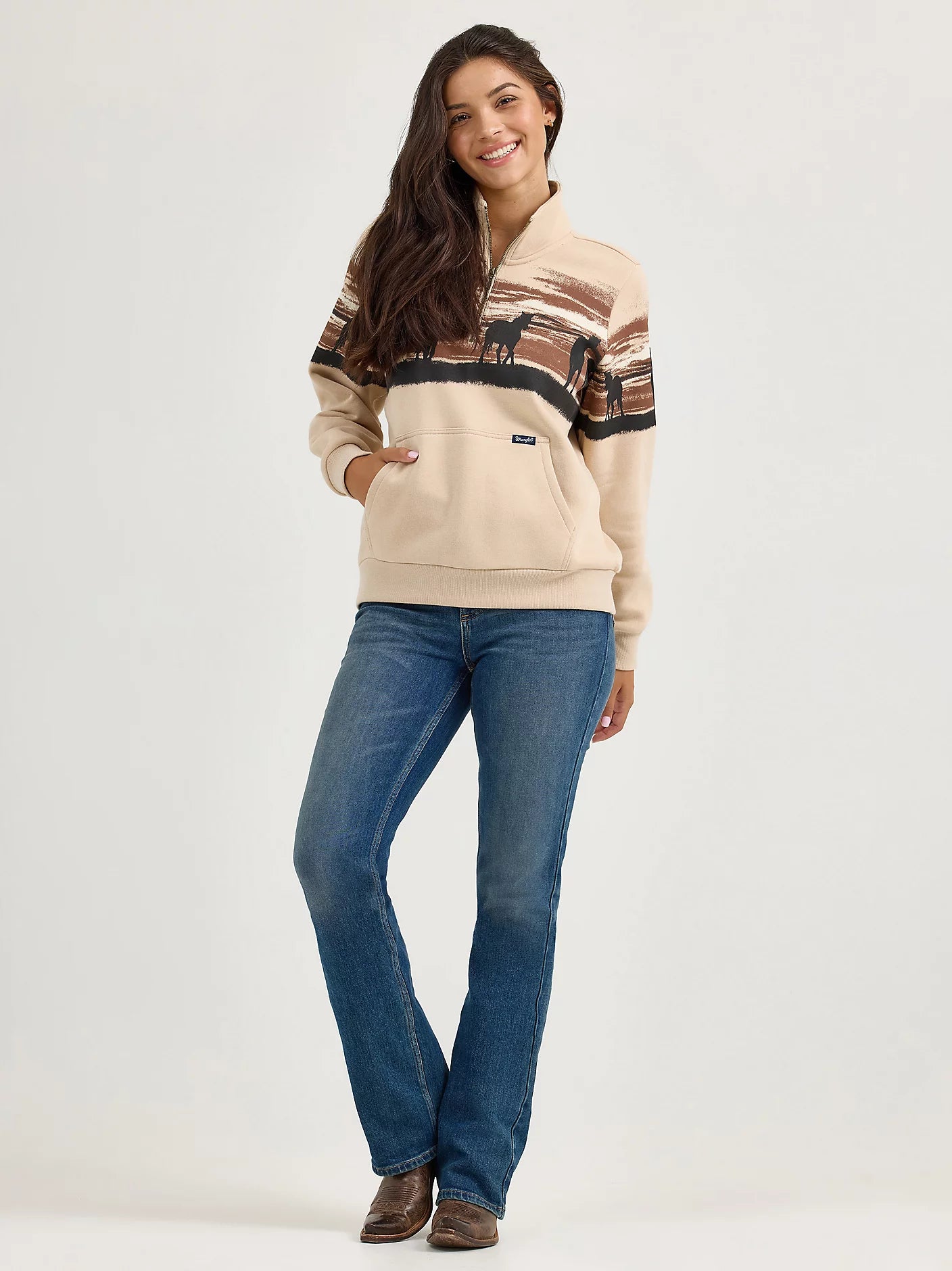 112367394 - Wrangler Retro® Western Vintage Quarter Zip - Cream
