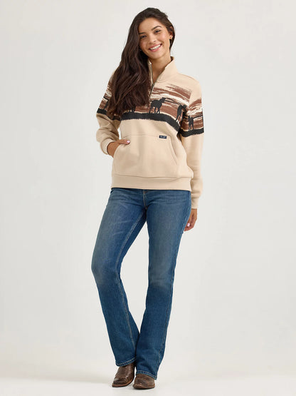 112367394 - Wrangler Retro® Western Vintage Quarter Zip - Cream
