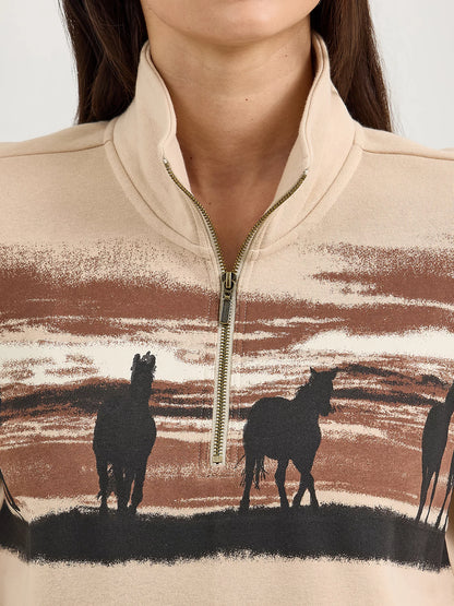 112367394 - Wrangler Retro® Western Vintage Quarter Zip - Cream