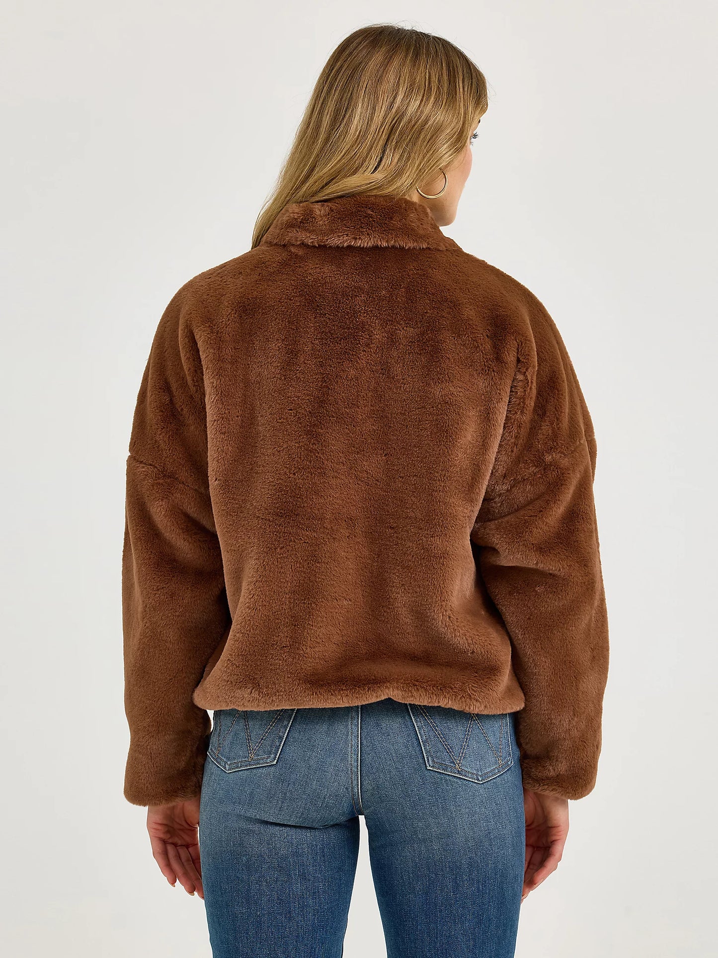 112368043 WMS Wrangler Logo Fuzzy Zip Jacket