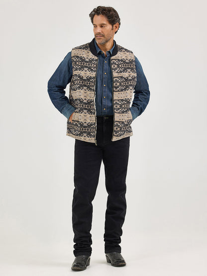 112368296 Men's Wrangler Sherpa Lined Jacquard Vest