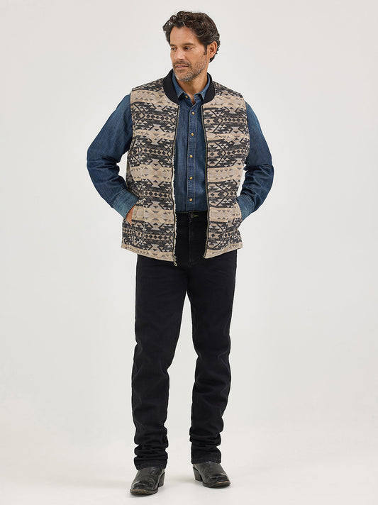 112368296 Men's Wrangler Sherpa Lined Jacquard Vest