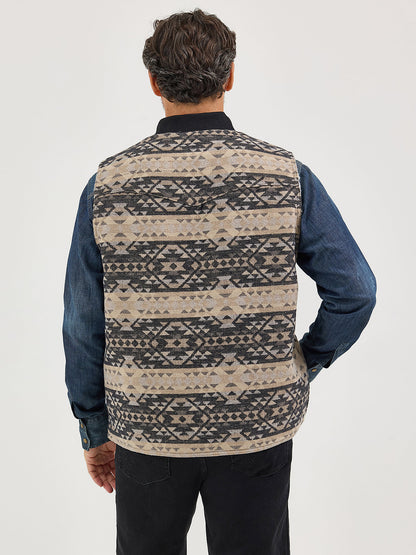 112368296 Men's Wrangler Sherpa Lined Jacquard Vest