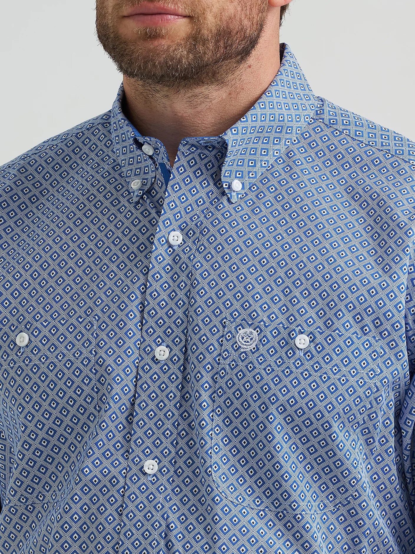 112369597 - Wrangler® George Strait Cobalt Blue Shirt