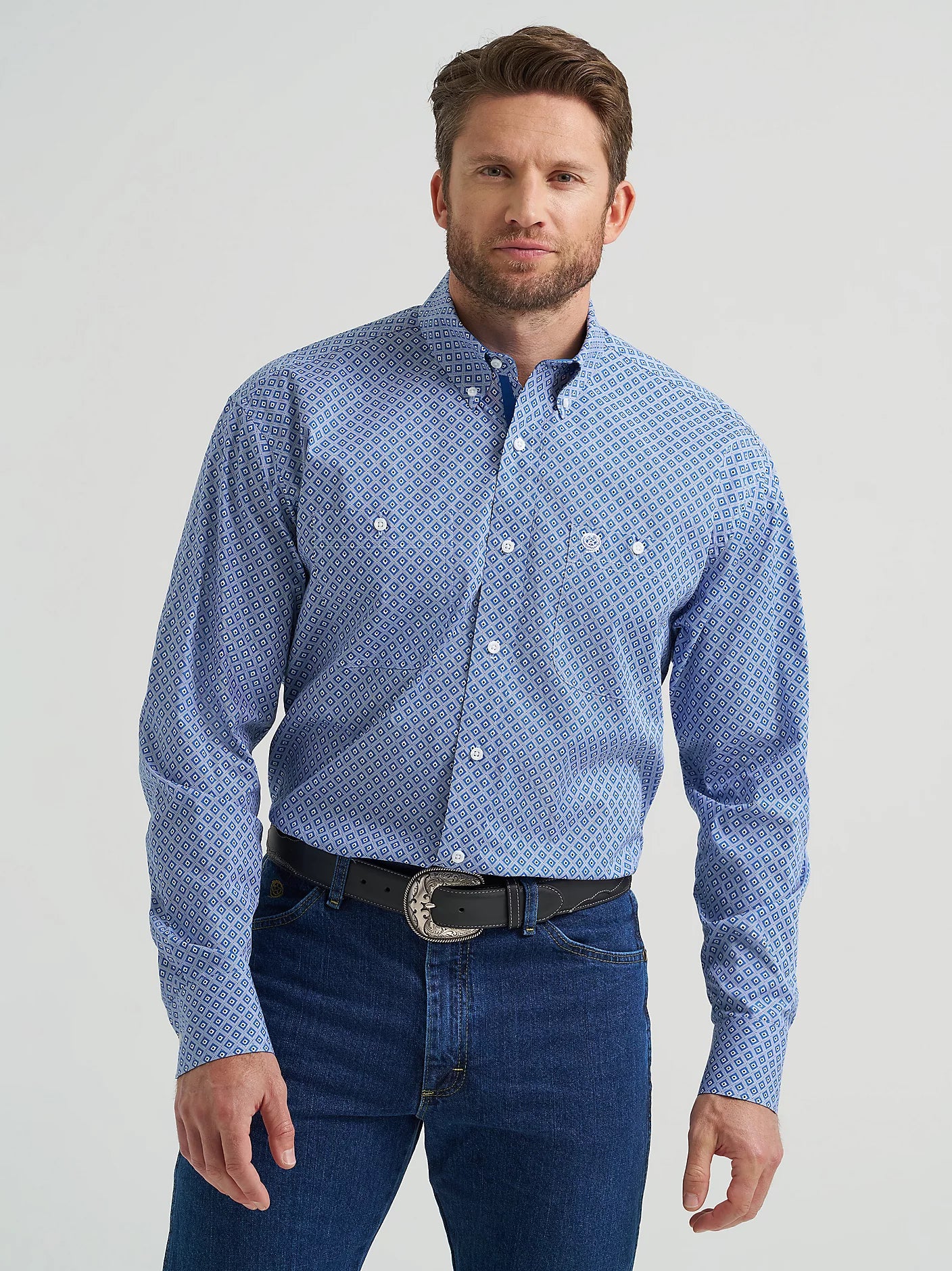112369597 - Wrangler® George Strait Cobalt Blue Shirt