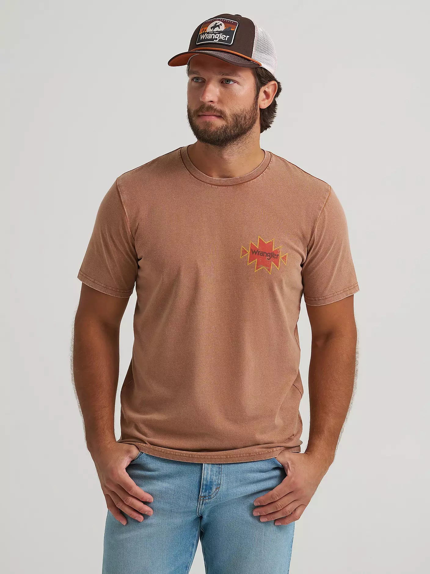 112372850 MNS Southwestern Bronco Back Graphic Tee Rawhide