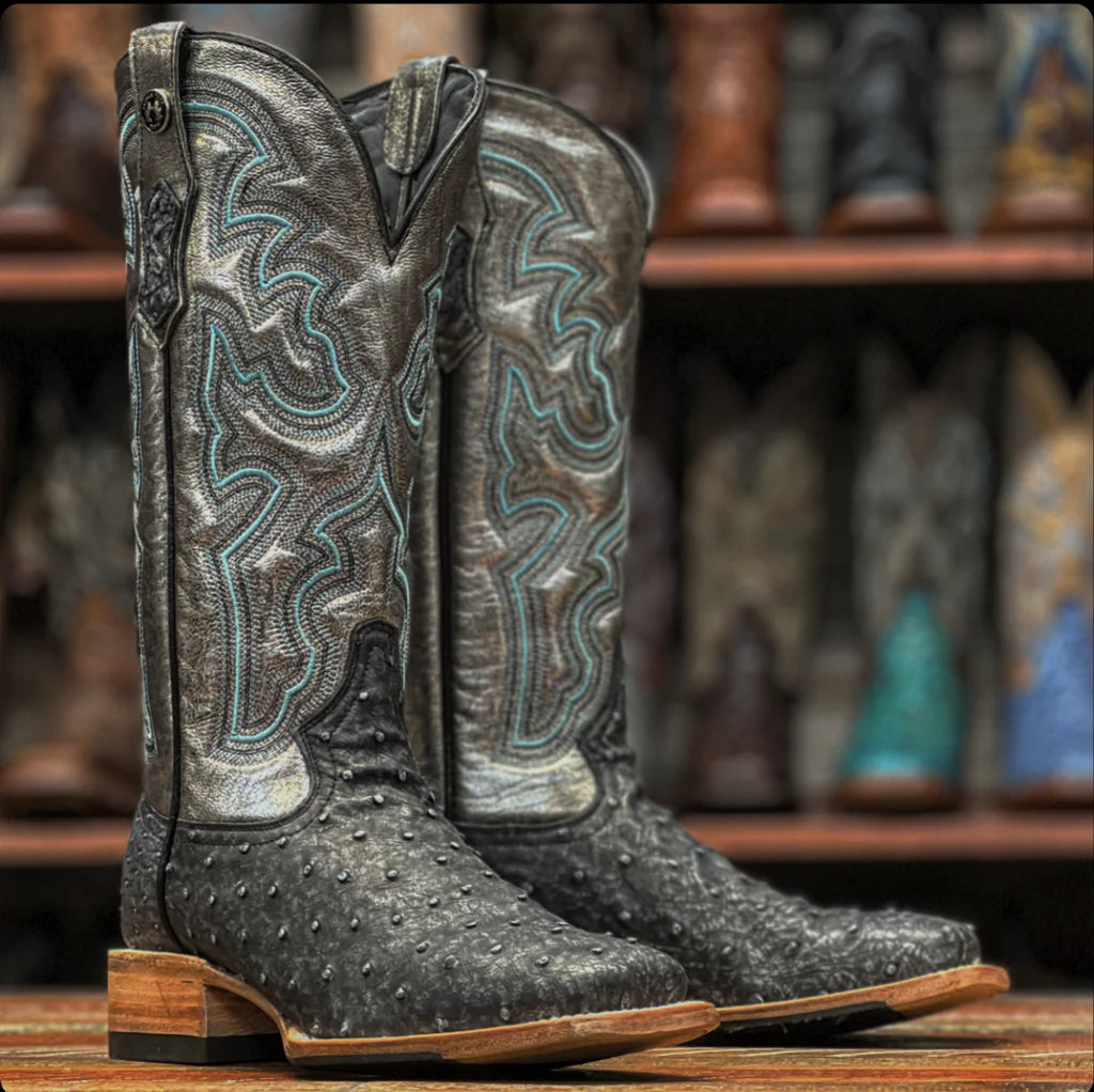 TMLX20107 WMS Tanner Mark Ostrich Denim Boots