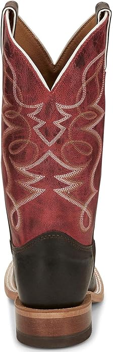 Justin Women's Moore Chocolate Western Boot Wide Square Toe - BRL380