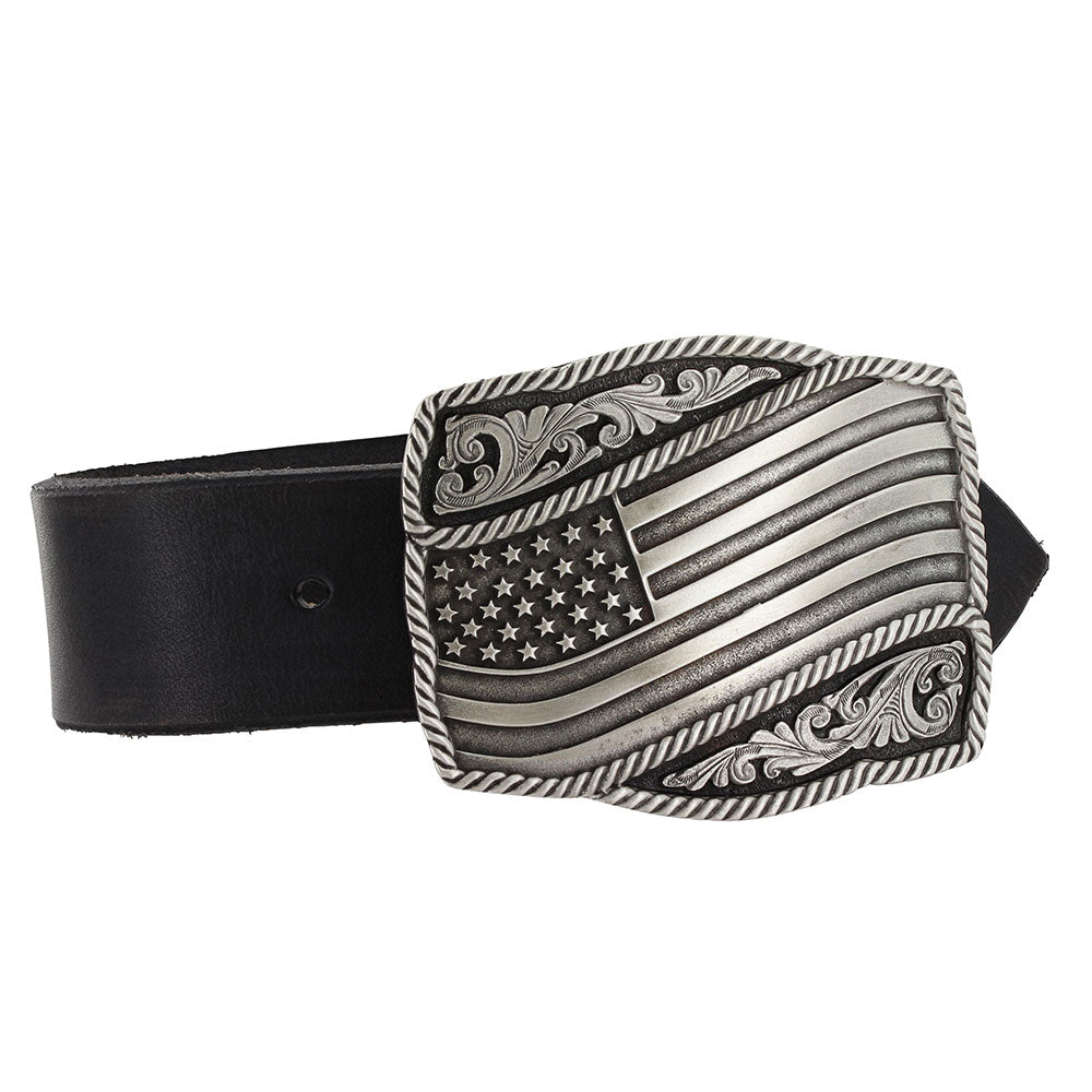 A590S Classic Impressions Waving American Flag Attitude Buckle