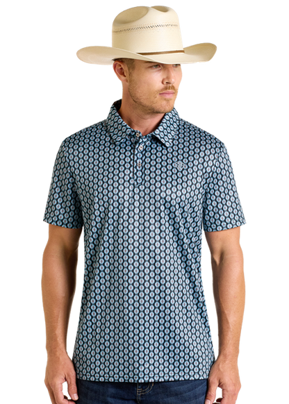 BM51T06620 MNS Blu Mini Aztec Polo