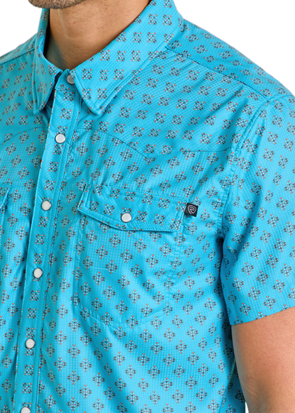 BMN3S06423 MNS Geo Print Snap Teal