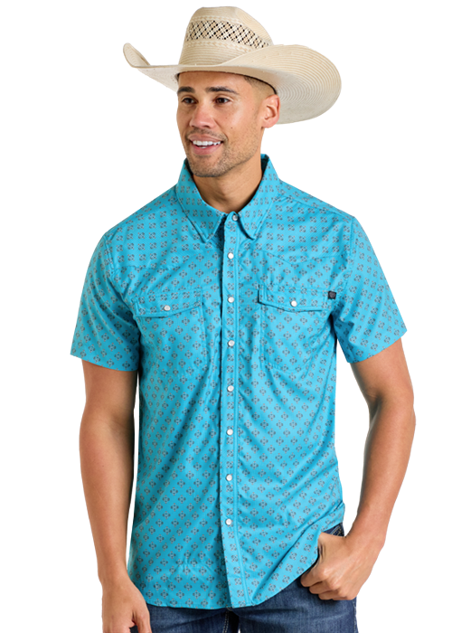 BMN3S06423 MNS Geo Print Snap Teal