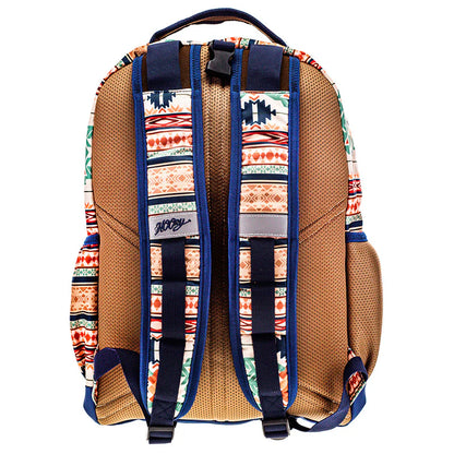 BP074TNBL Ox Hooey Backpack Tan/Blue Aztec