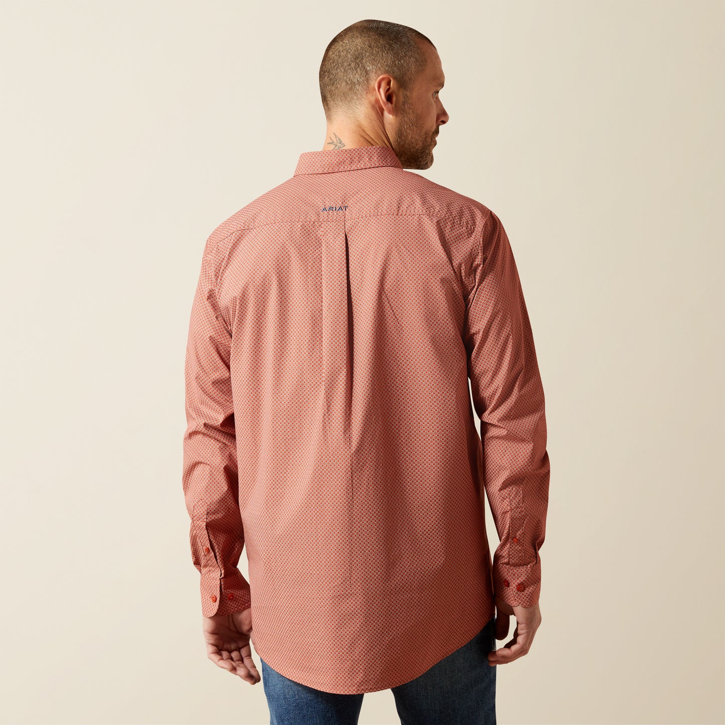 10065965 MNS Warren Fitted Shirt Red