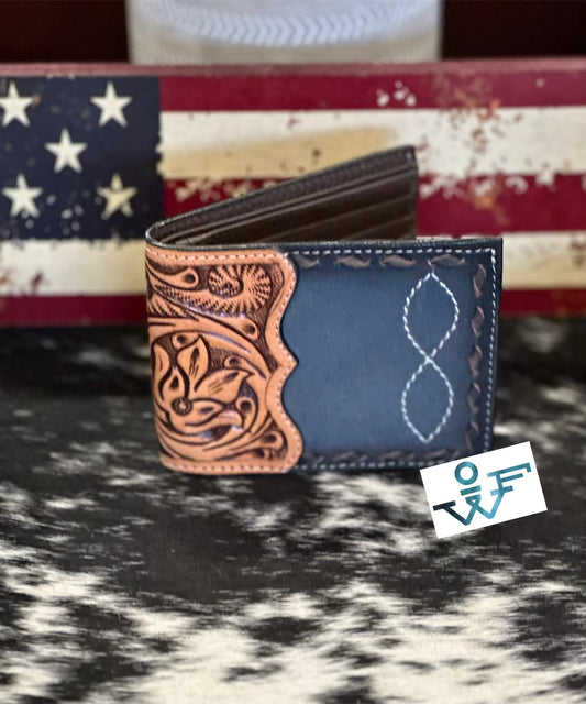 D2500124107 Bifold Roughout Bk/Br with Bucklace