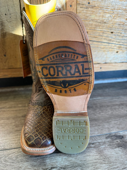 Corral Brown Alligator Overlay A4117