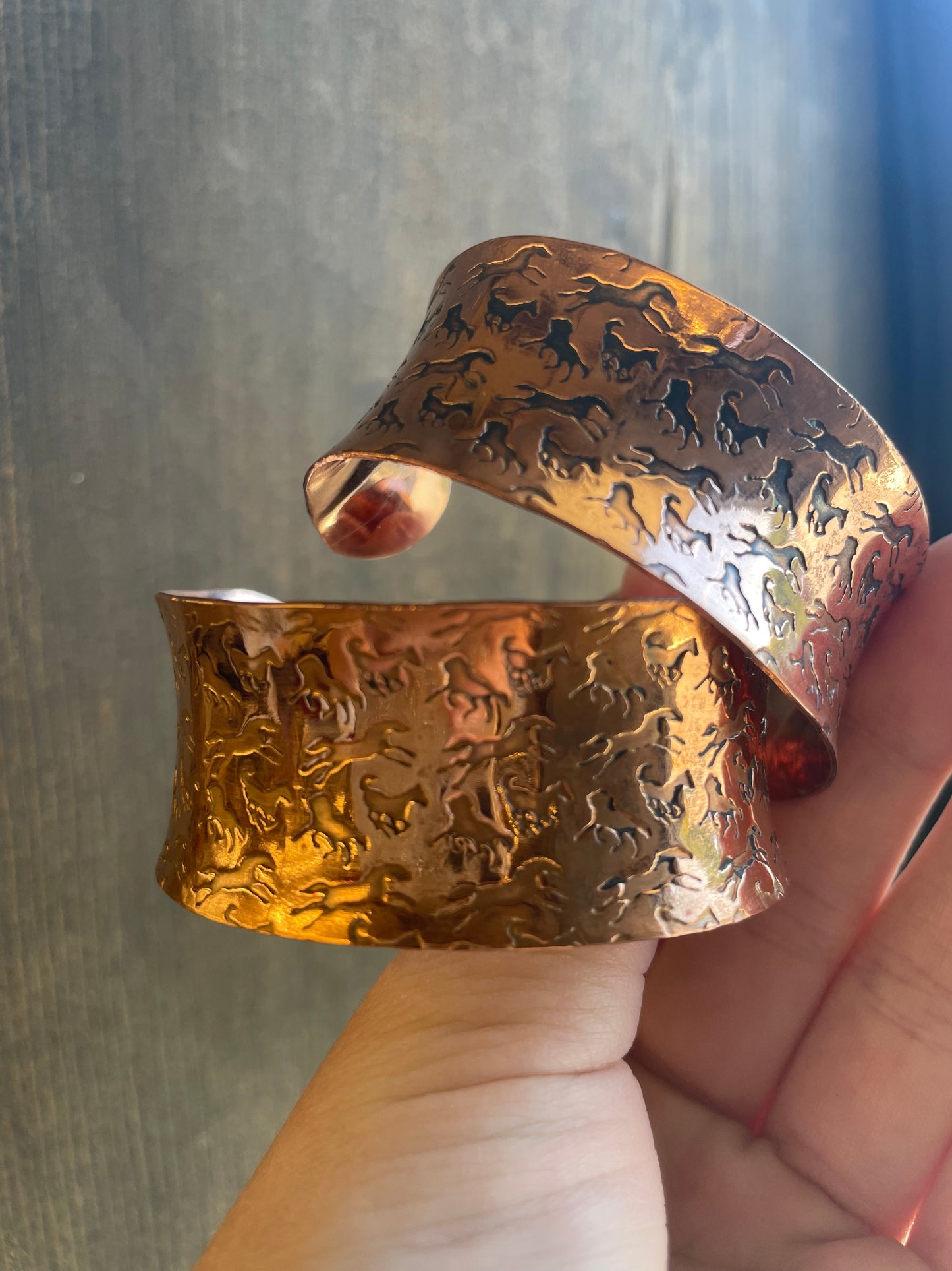 Handmade Artisan Copper Horse Cuff