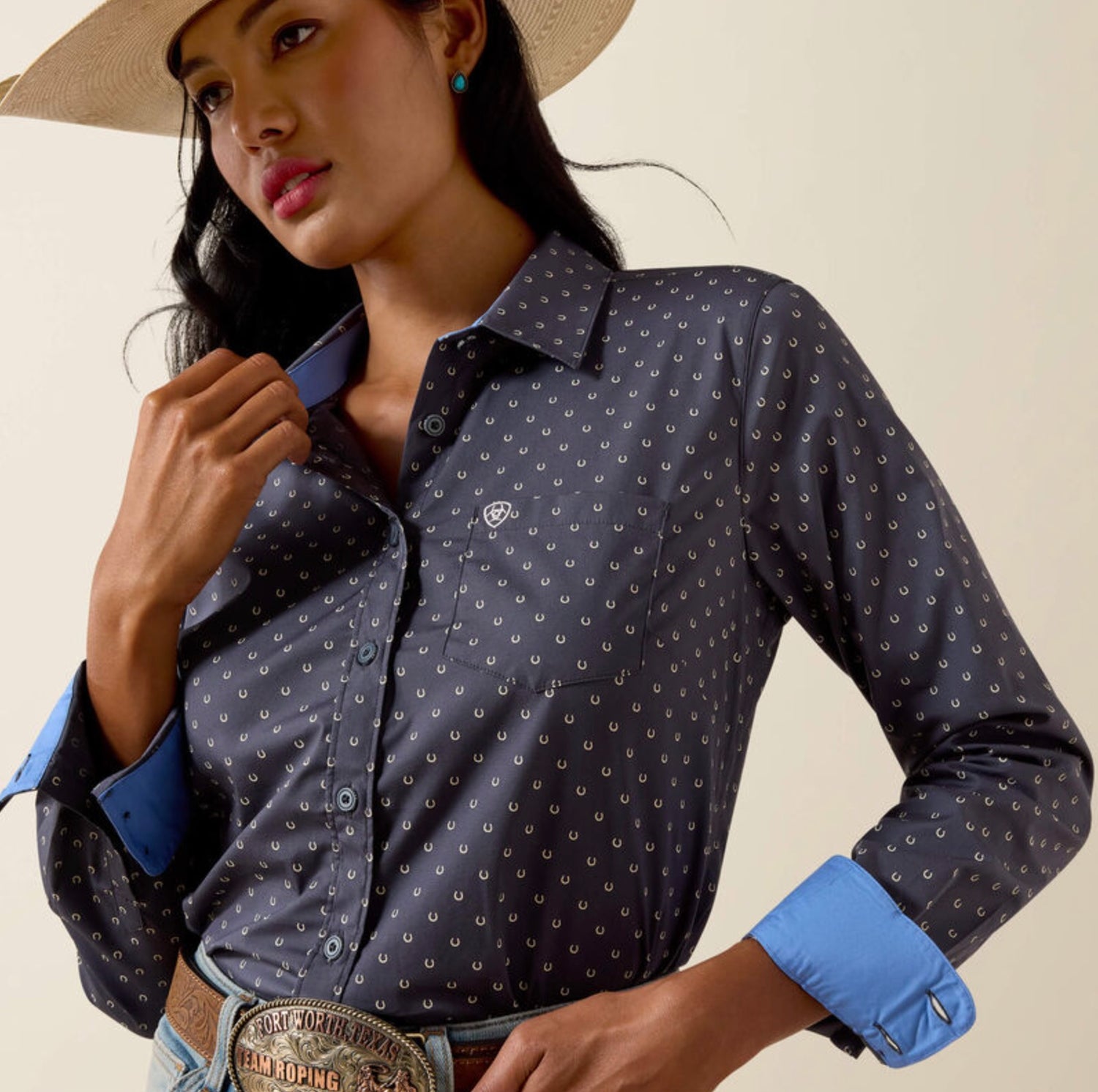 10071416 WMS Kirby Horseshoe Shirt by Ariat