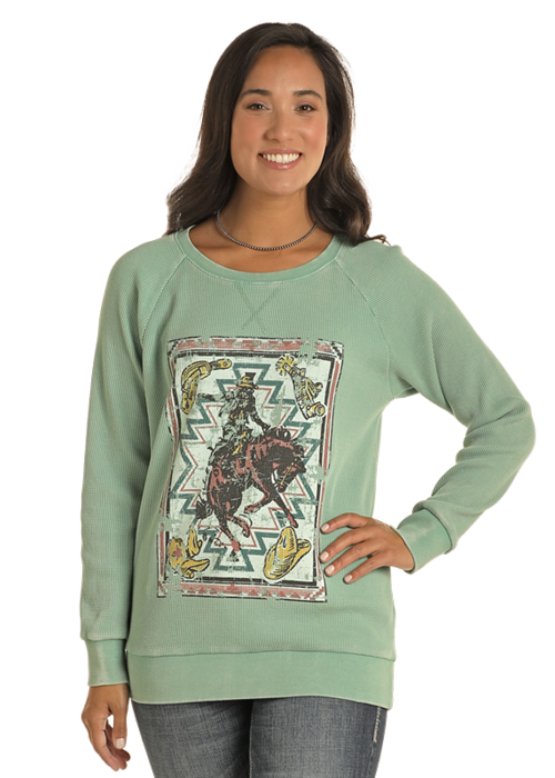 LW91T03861 WMS Ribbed Graphic Sweatshirt