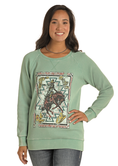 LW91T03861 WMS Ribbed Graphic Sweatshirt