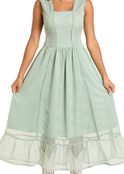 LWD0R06377 WMS Embroidered Dress Olive