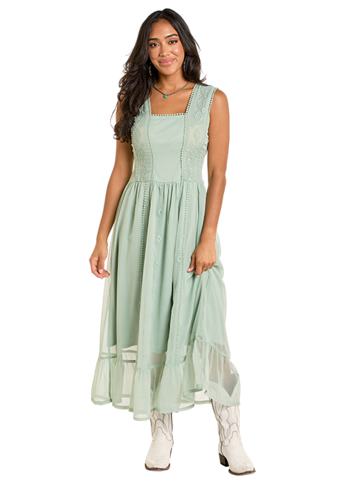 LWD0R06377 WMS Embroidered Dress Olive