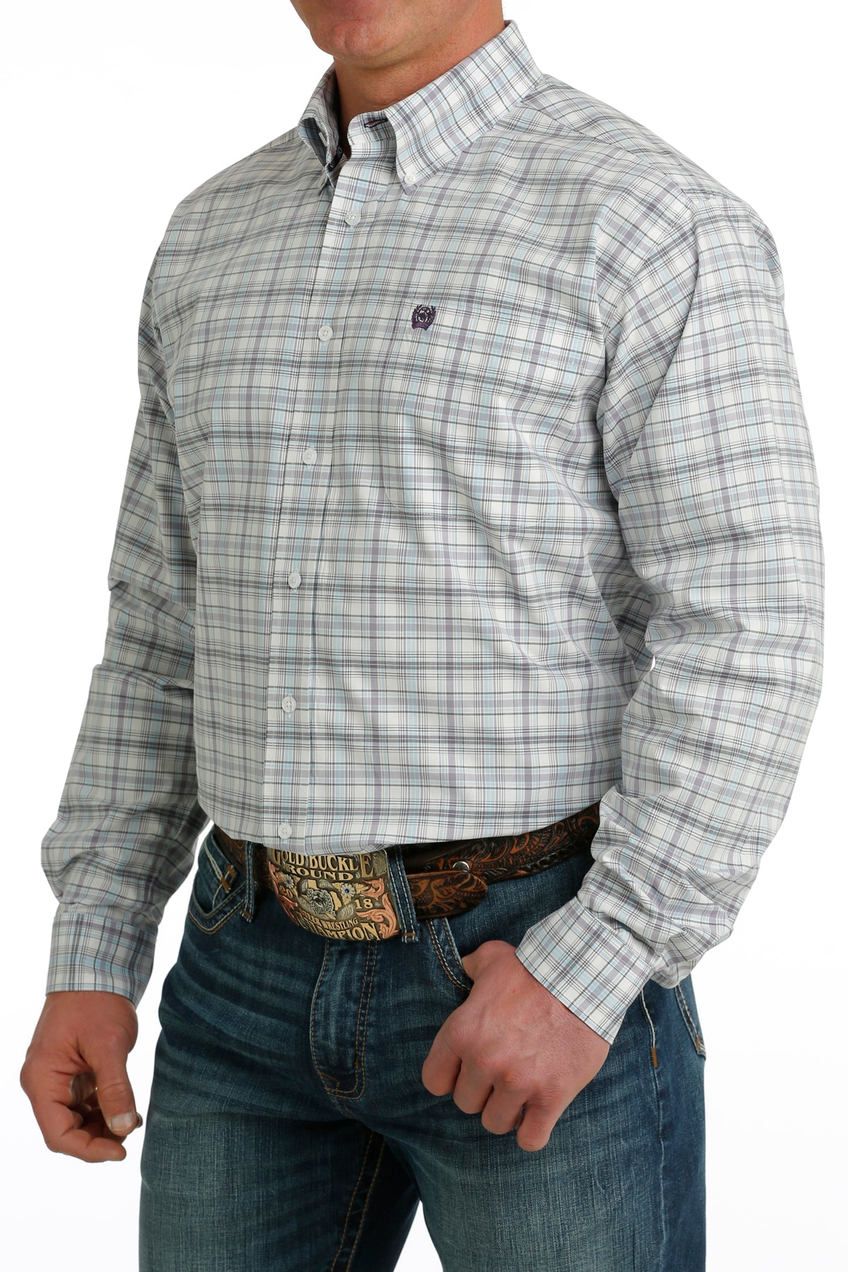 MTW1105733 MNS L/S Plaid Cinch