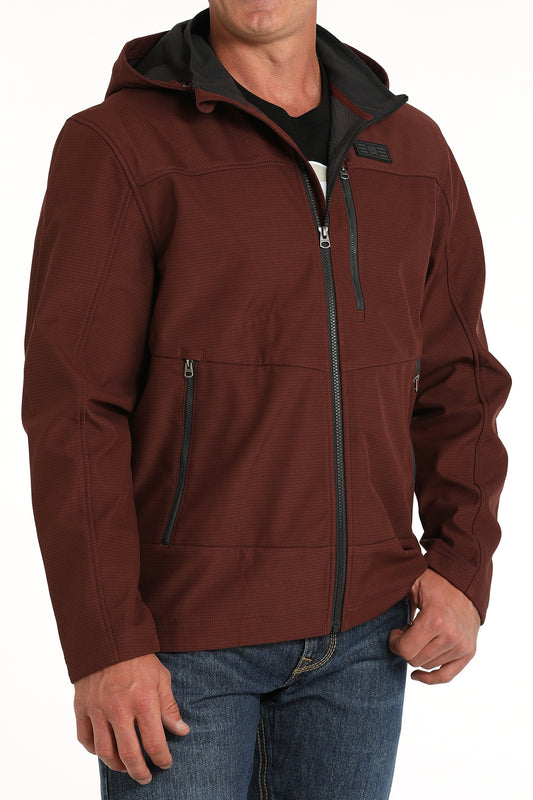 MWJ1593003 Men's Hooded Softshell Jacket - Red