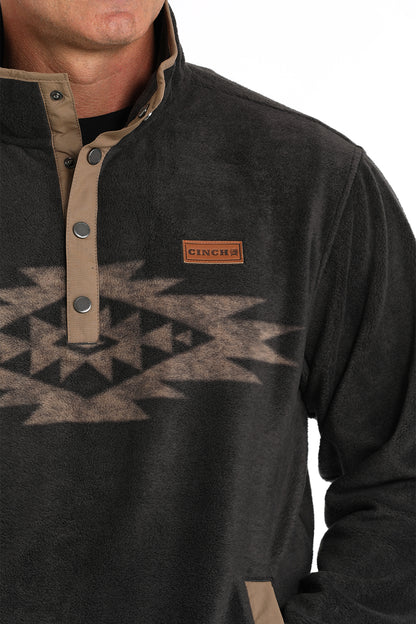 MWK1912001 Men's Fleece Pullover Charcoal Aztec