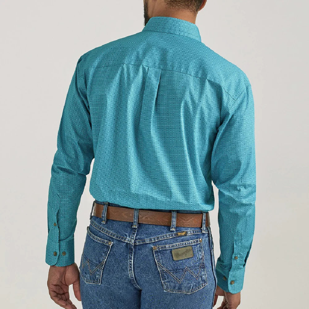 Men's Wrangler George Strait Turquoise Print Shirt 112338088