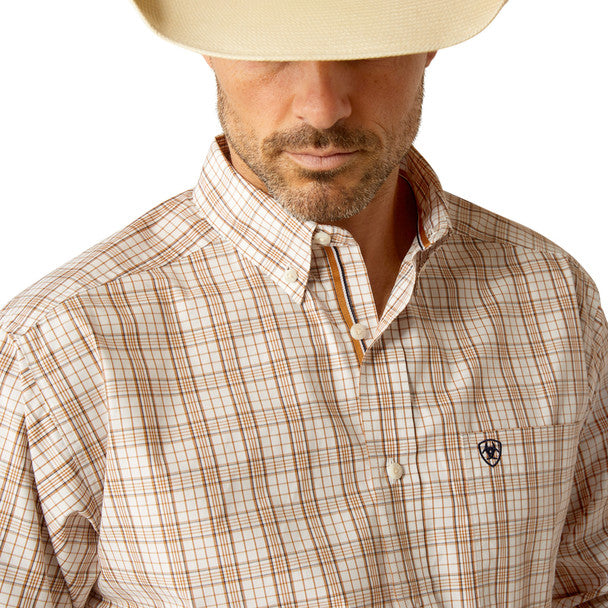 10054743 ARIAT PRO JASE LIGHT BROWN PLAID - MENS SHIRT