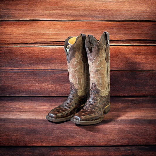 TML205526 Women's Ostrich Print Rustic Brown