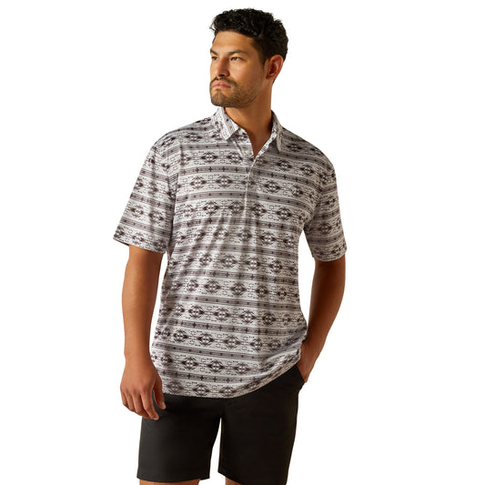 10058784 MNS All Over Print Polo Silver